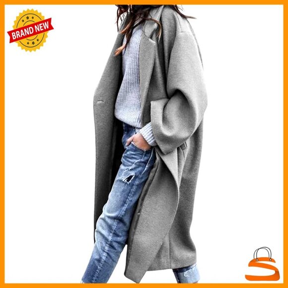 Jackets & Blazers - Oversized Wool Blend Trench Coat Double Breasted Long Winter Elegant Chic